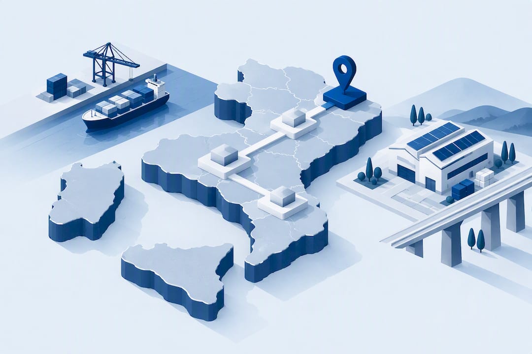 Illustrazione isometrica della Zona Economica Speciale unica