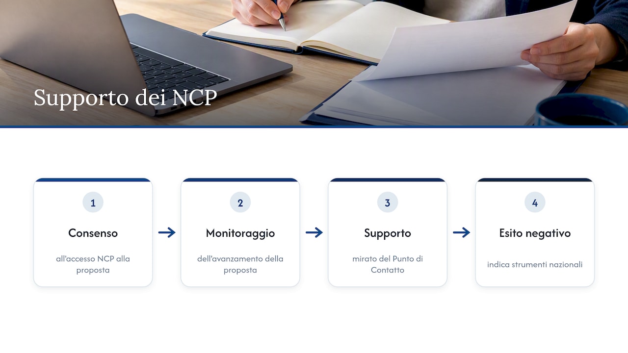 Supporto gratuito in Italia: i Punti di Contatto Nazionale — overview diagram