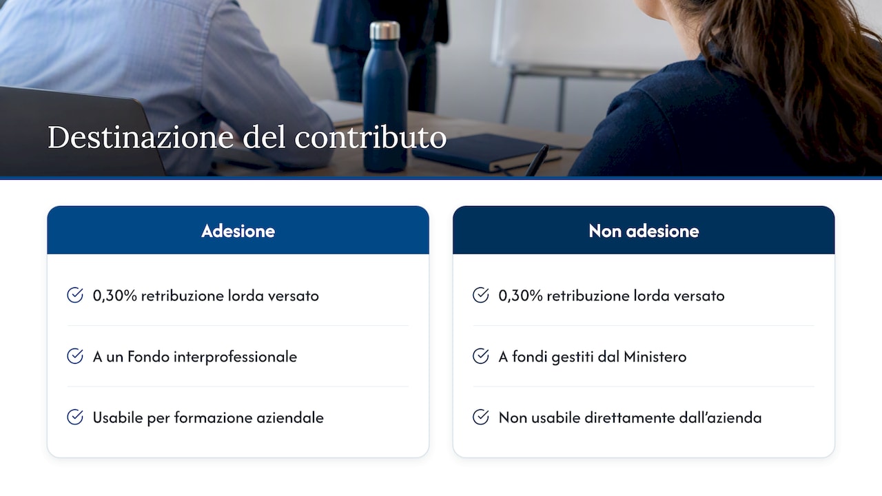 Two destinations for the training contribution